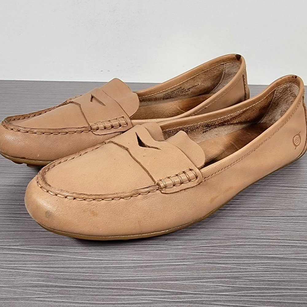 Born Malena Loafers, Tan Leather, Womens Size 7.5